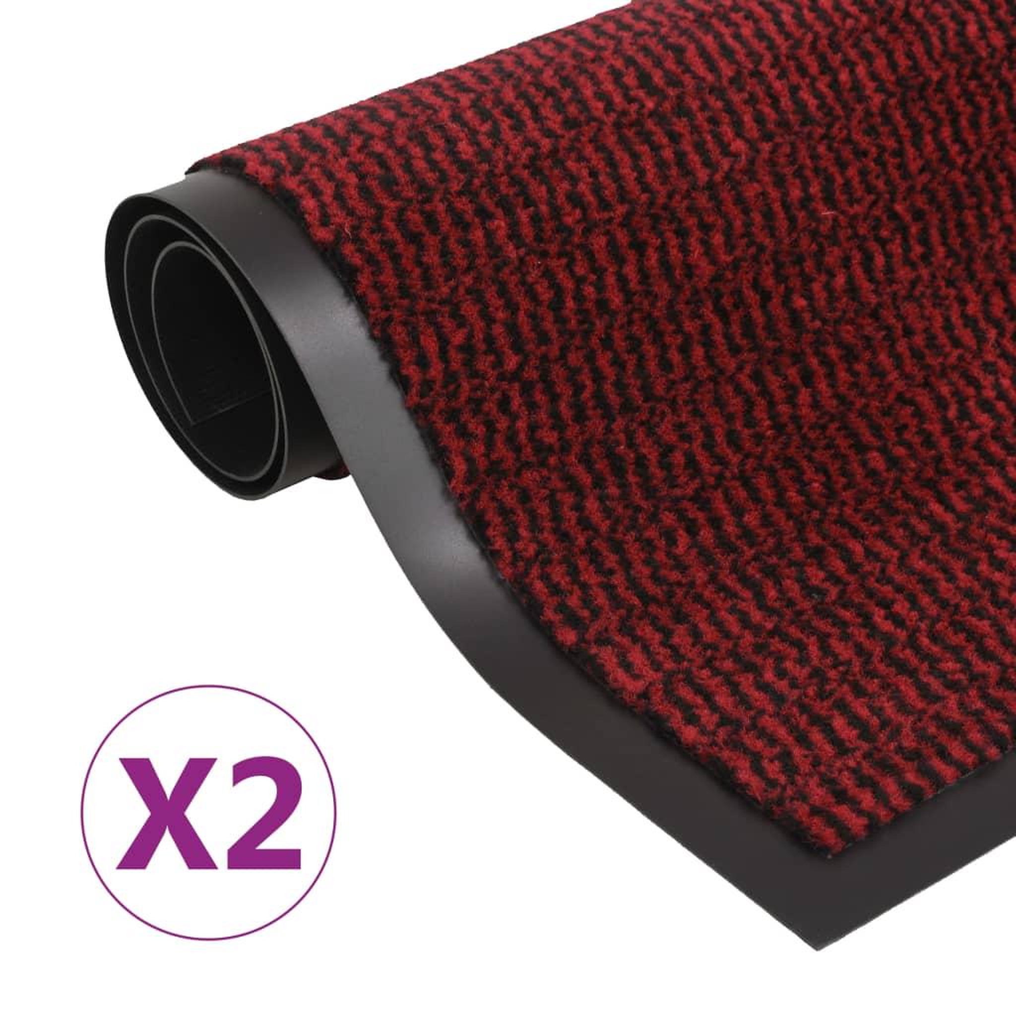 Voir la diapositive 1 : VIDAXL Paillassons rectangulaires 2 pcs 90 x 150 cm Rouge
