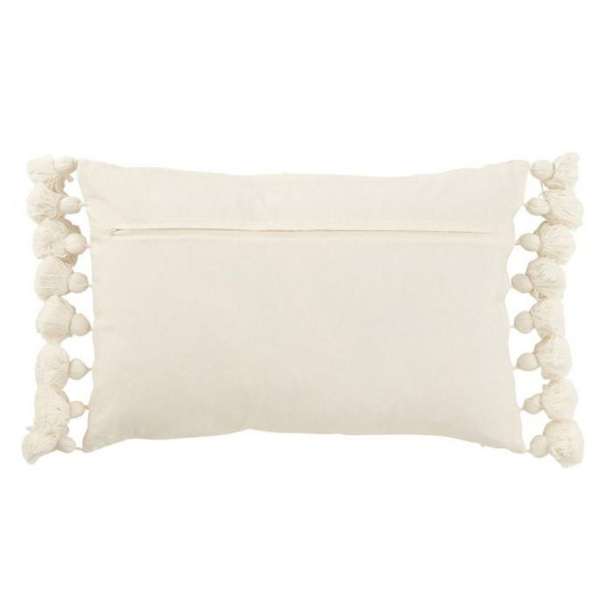 Paris Prix Coussin Déco Pompons  Bella  38x59cm Blanc
