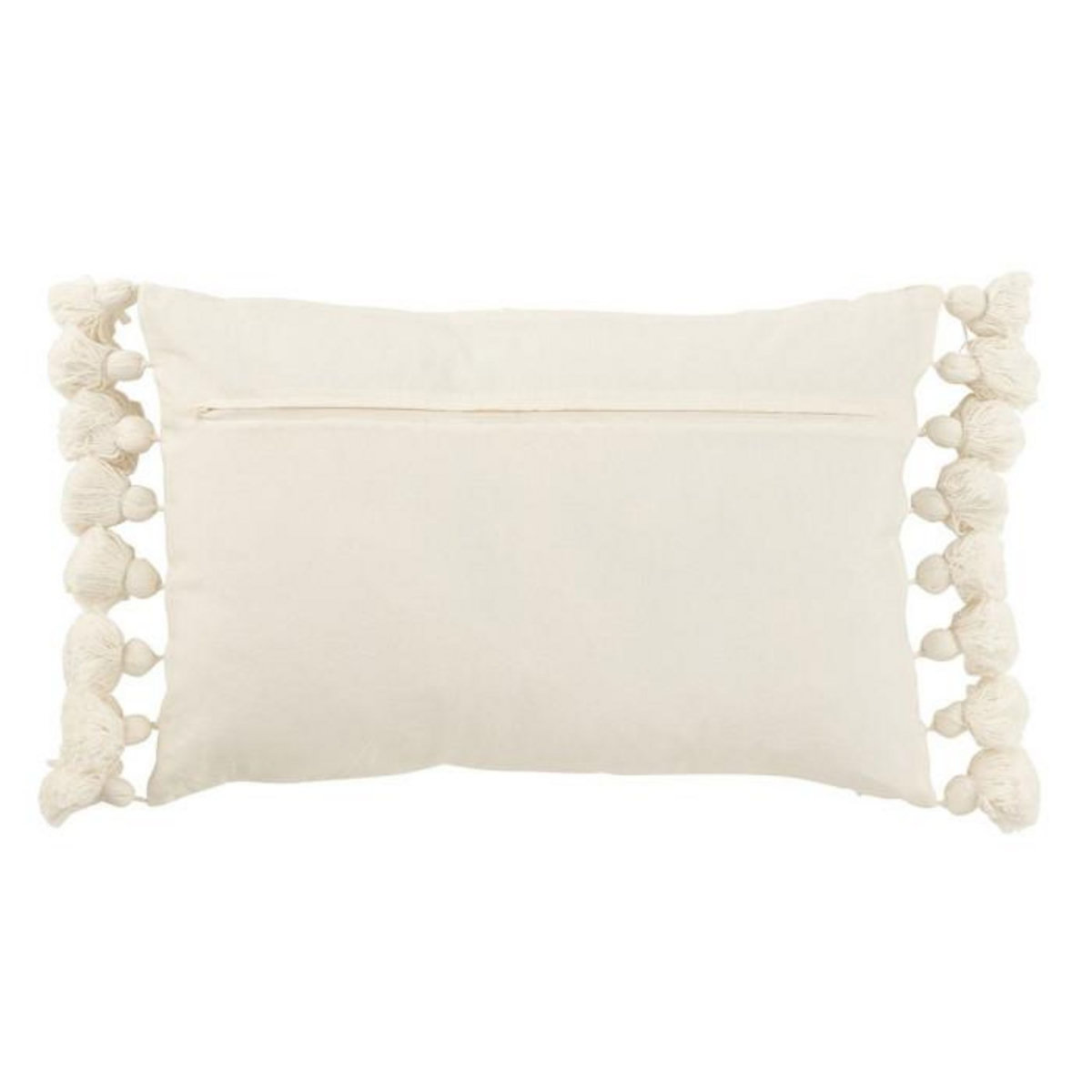Paris Prix Coussin Déco Pompons  Bella  38x59cm Blanc