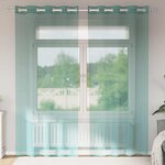 VIDAXL Rideaux en voile avec œillets 2 pcs turquoise