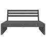 Voir la diapositive 3 : VIDAXL Canape central de jardin gris 120x80 cm bois de pin massif