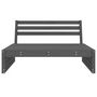 Voir la diapositive 3 : VIDAXL Canape central de jardin gris 120x80 cm bois de pin massif