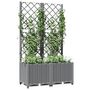 Voir la diapositive 3 : VIDAXL Jardiniere avec treillis Gris clair 80x40x136 cm PP