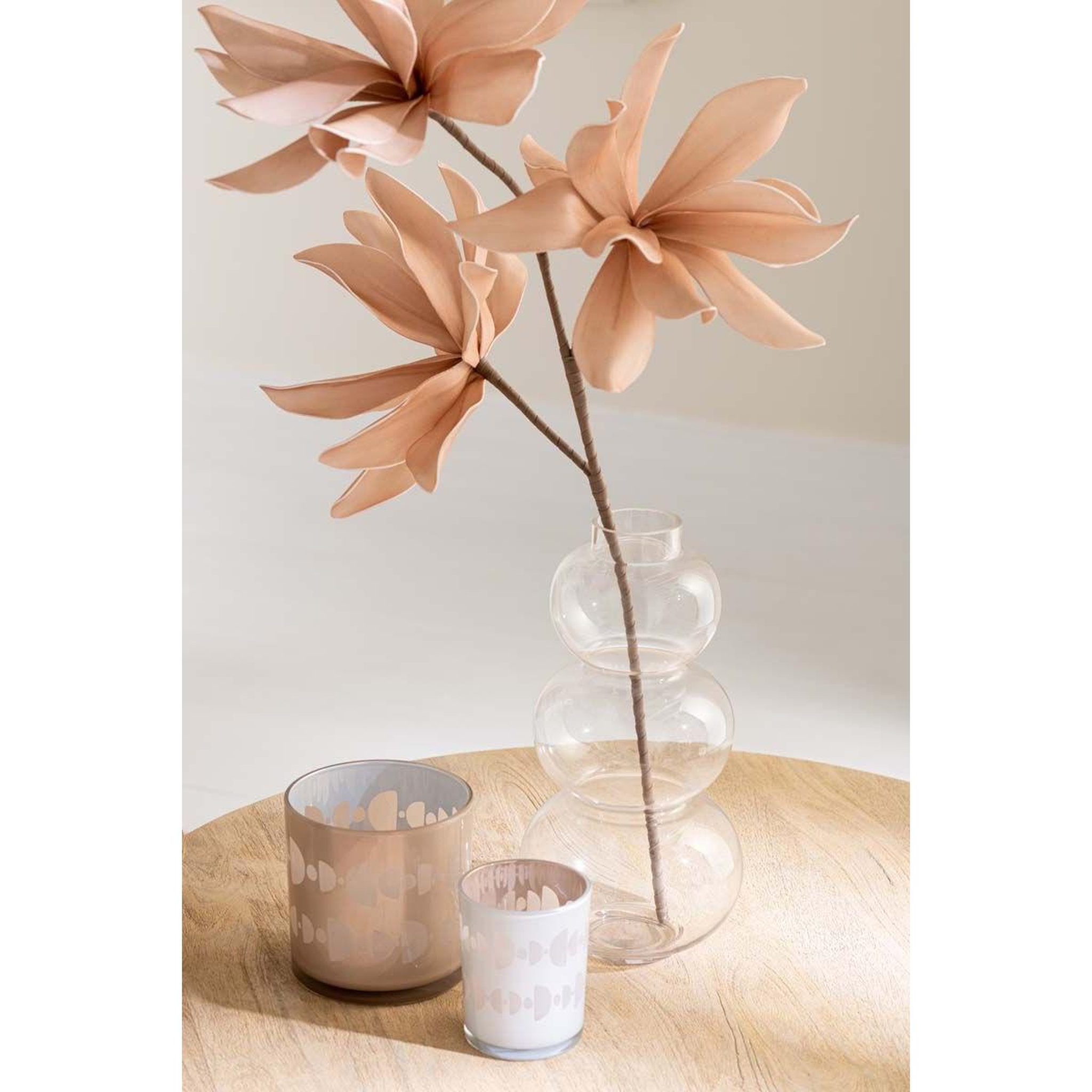 Voir la diapositive 3 : J-LINE Vase design en verre  boule  36cm transparent