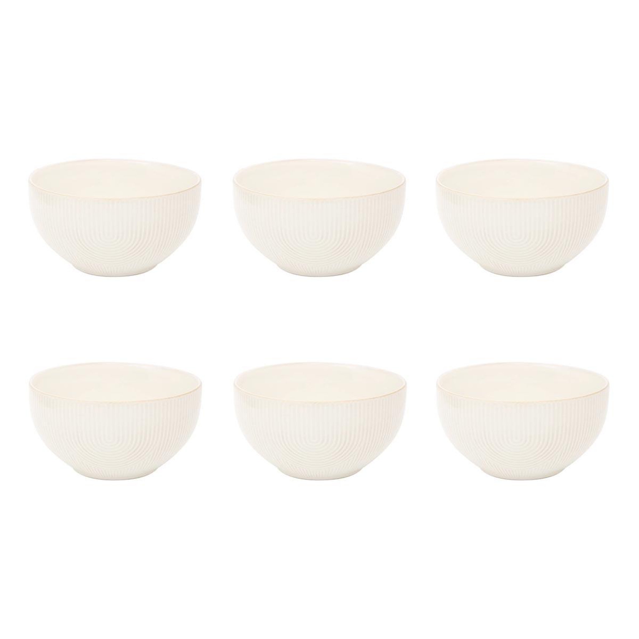 SECRET DE GOURMET Lot de 6 bols en faïence  lya  60cl blanc