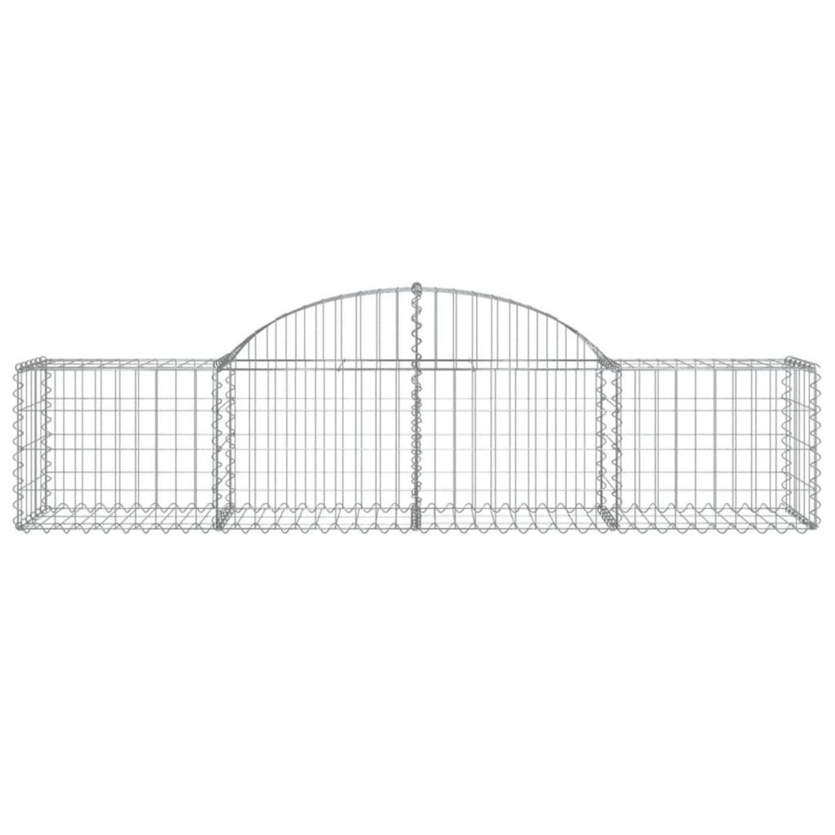 VIDAXL Paniers a gabions arques 2 pcs 200x50x40/60 cm fer galvanise