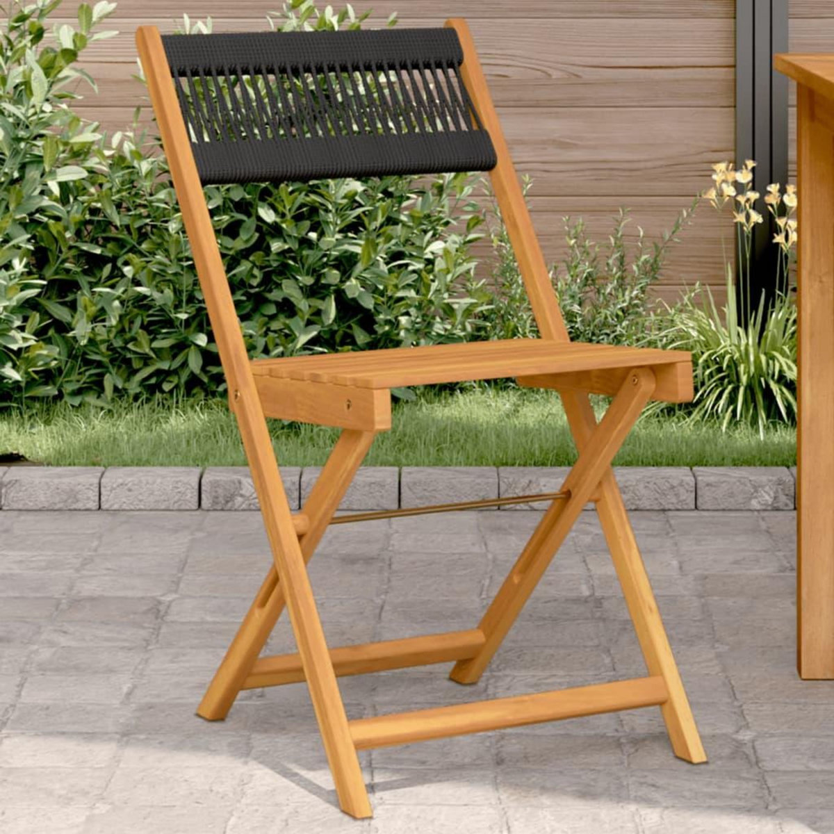 VIDAXL Chaises de bistrot lot de 2 noir bois d'acacia et corde
