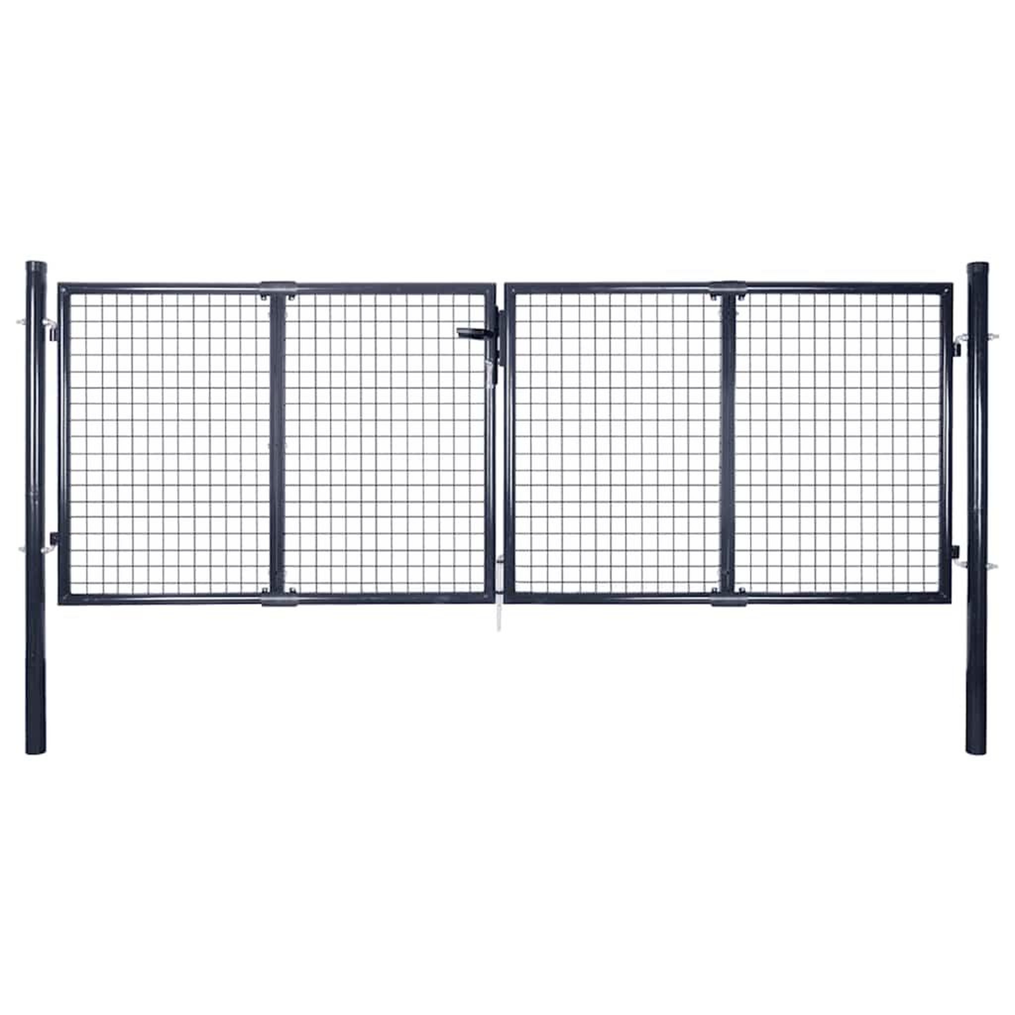 VIDAXL Portail de jardin grillage en acier galvanise 300 x 75 cm gris