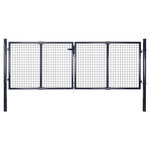 VIDAXL Portail de jardin grillage en acier galvanise 300 x 75 cm gris