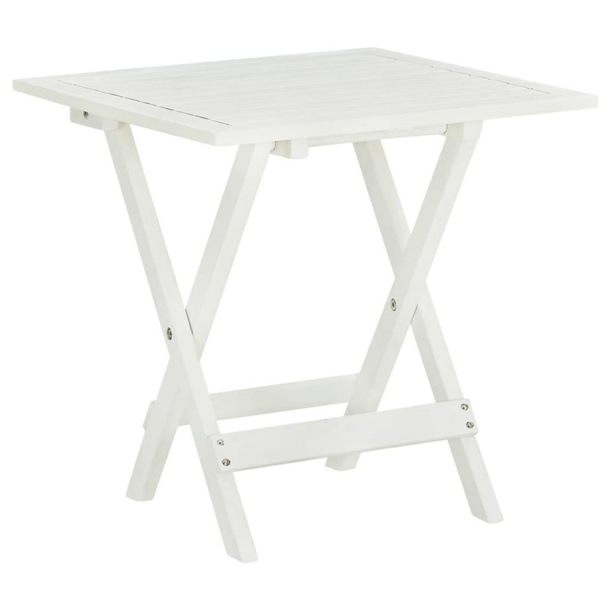 VIDAXL Table de bistro Blanc 46x46x47 cm Bois d'acacia massif