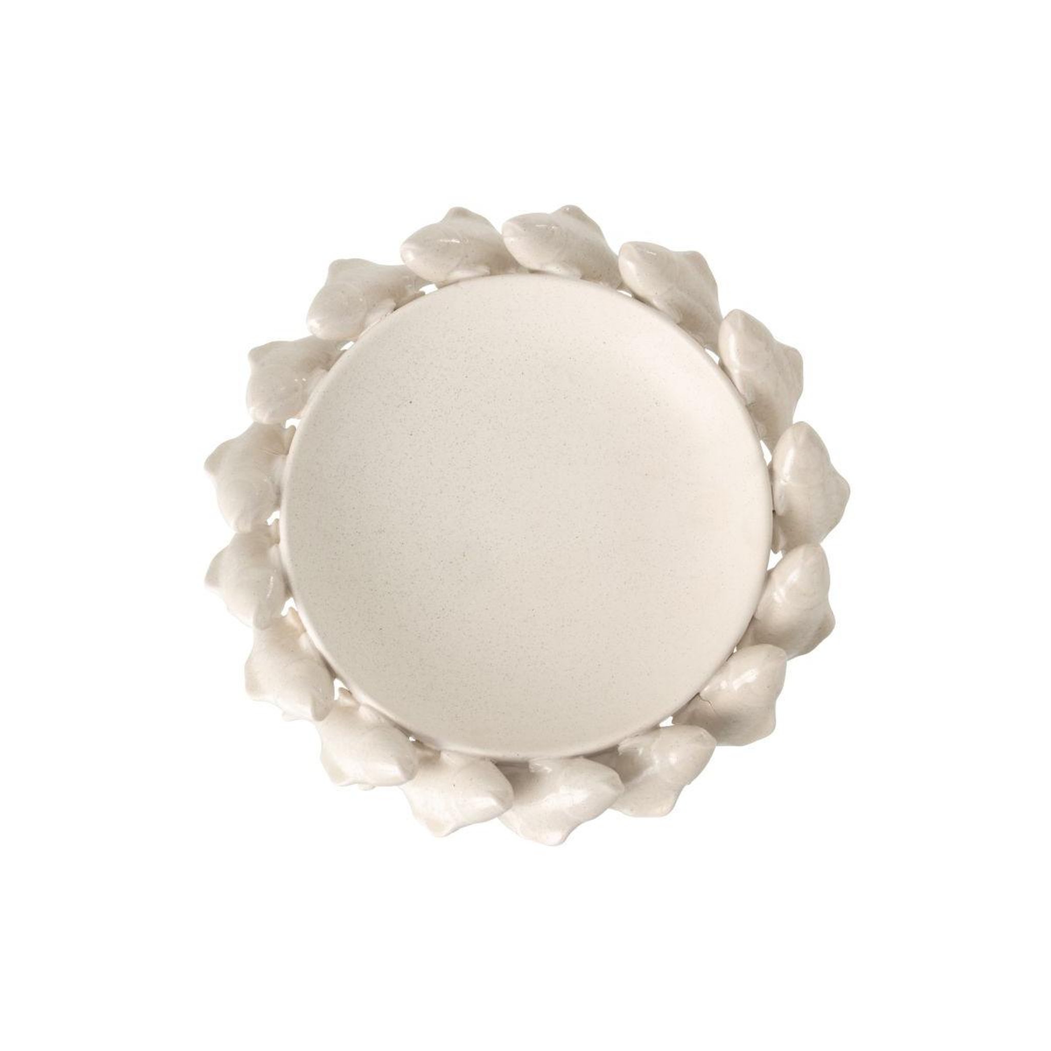 Voir la diapositive 2 : J-LINE Coupelle déco poisson  grey  32cm blanc cassé