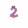 Voir la diapositive 1 : Paris Prix Bougie d'Anniversaire  Chiffre 2  5cm Violet