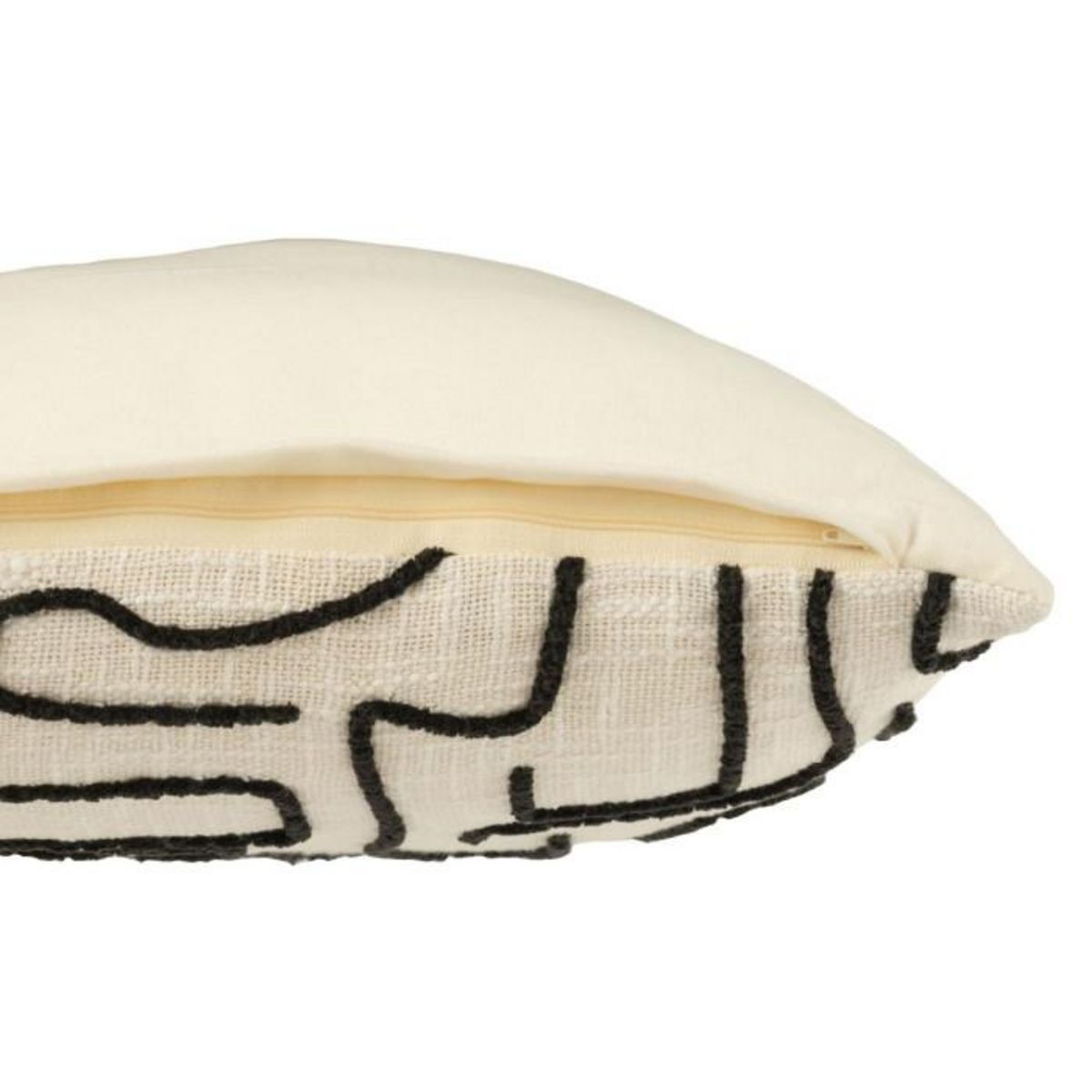 Paris Prix Coussin Déco en Coton  Courbes  50x50cm Blanc