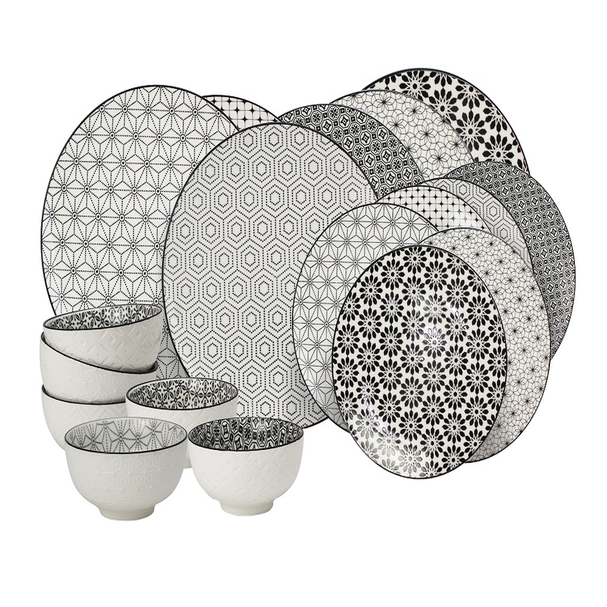 Voir la diapositive 1 : ARD TIME Service d'assiettes 18 pièces Porcelaine KOMAE