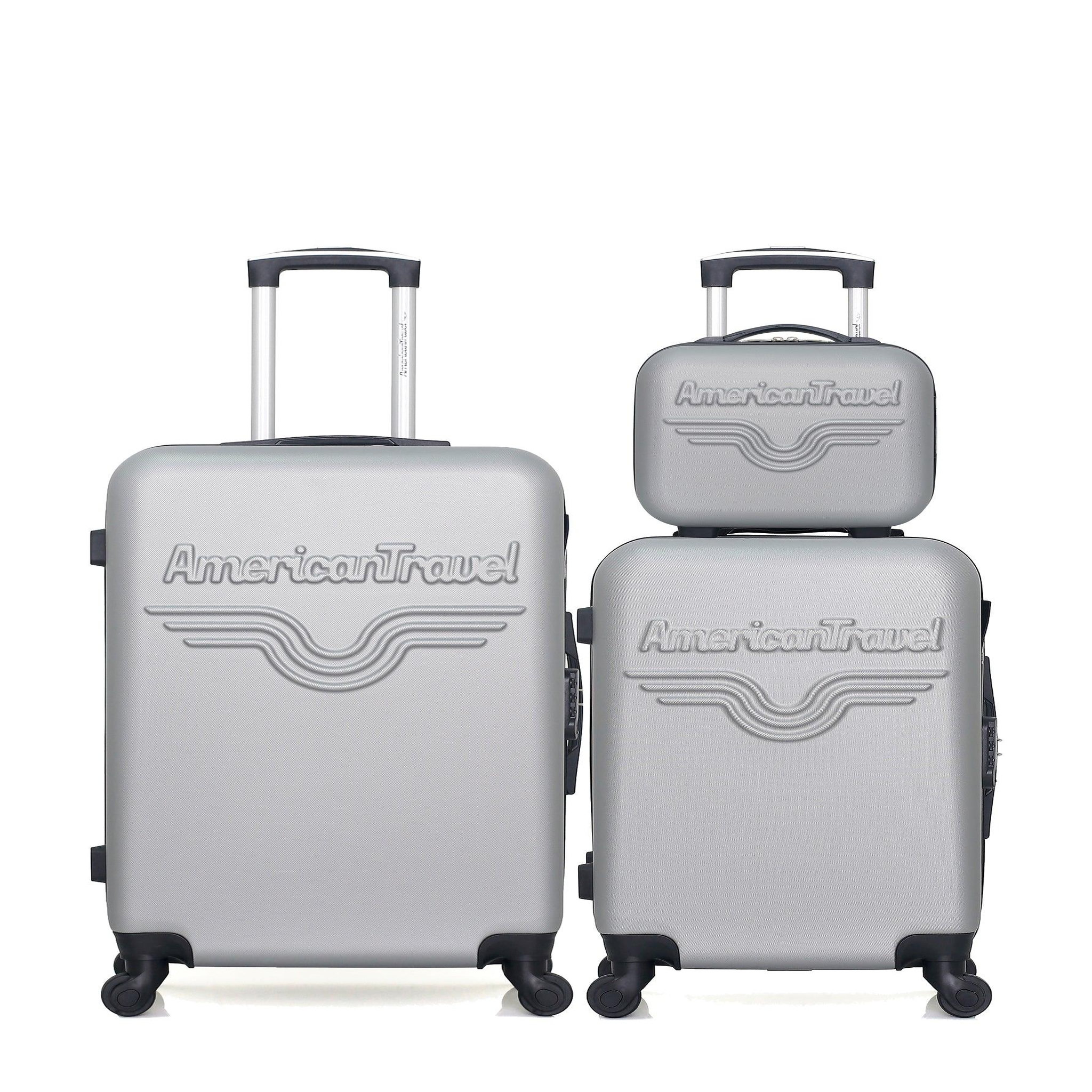 AMERICAN TRAVEL American travel - lot de 3 - valise weekend, valise cabine et vanity chelsea