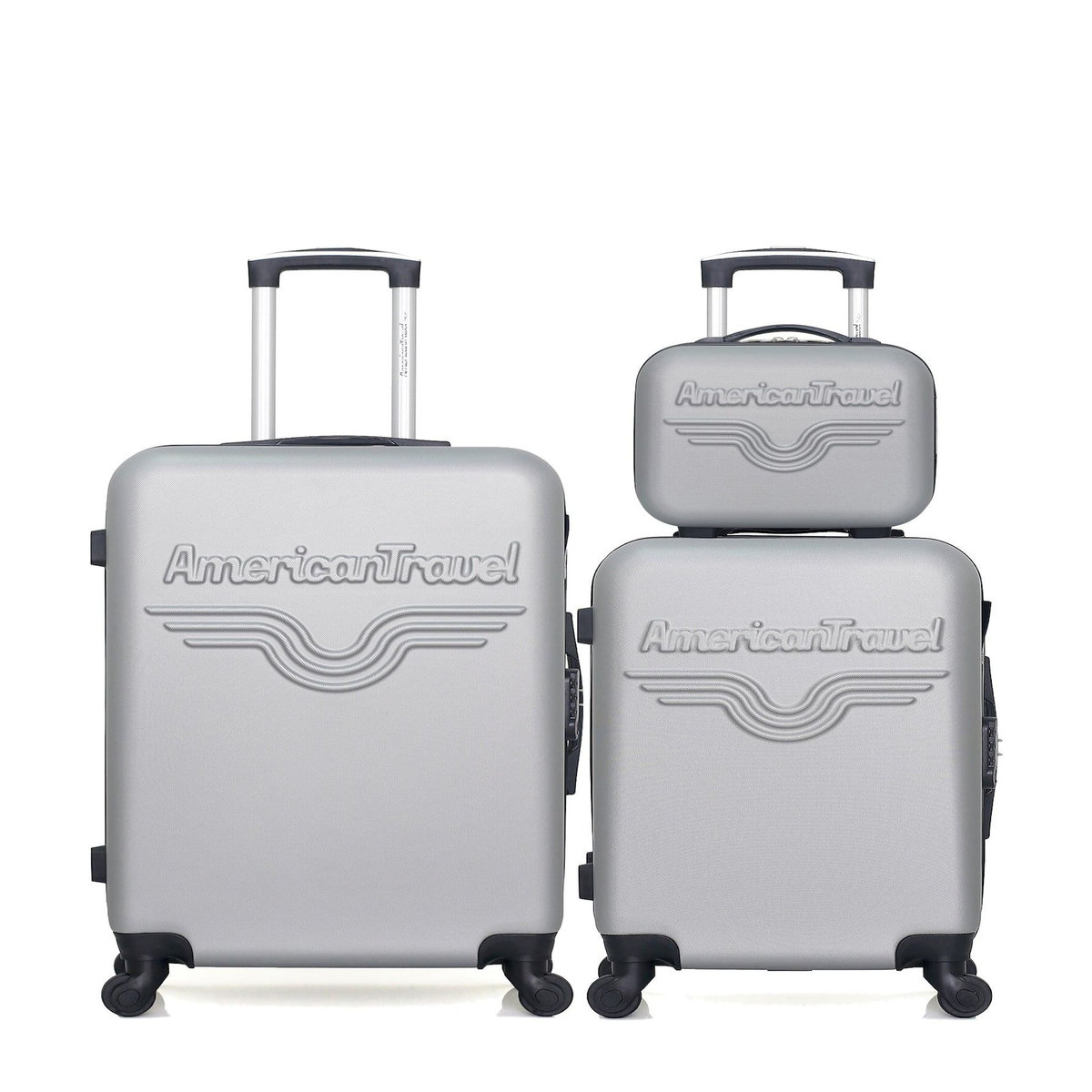 AMERICAN TRAVEL AMERICAN TRAVEL - Lot de 3 - Valise weekend, valise cabine et vanity CHELSEA