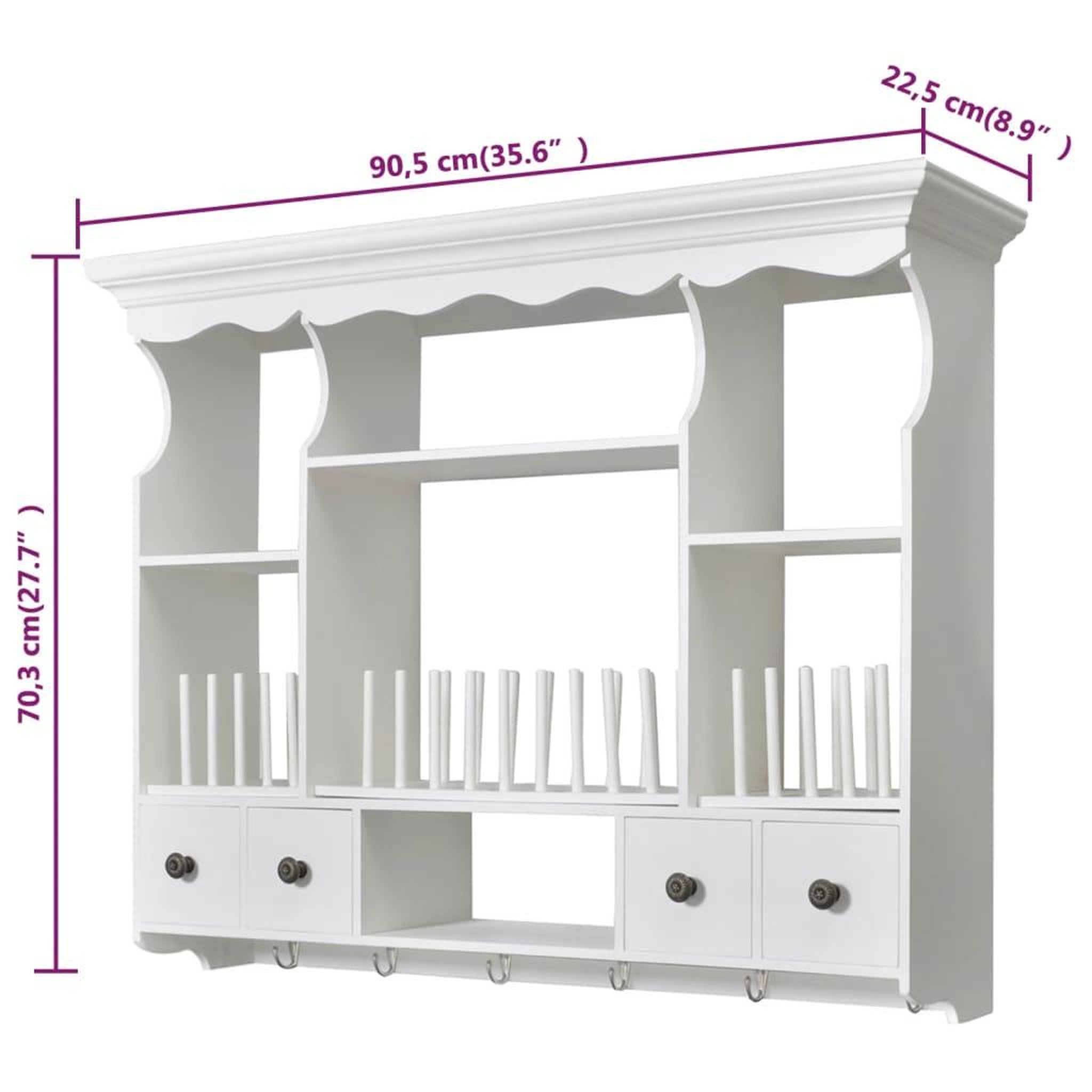 Voir la diapositive 6 : VIDAXL Armoire murale de cuisine en bois Blanc