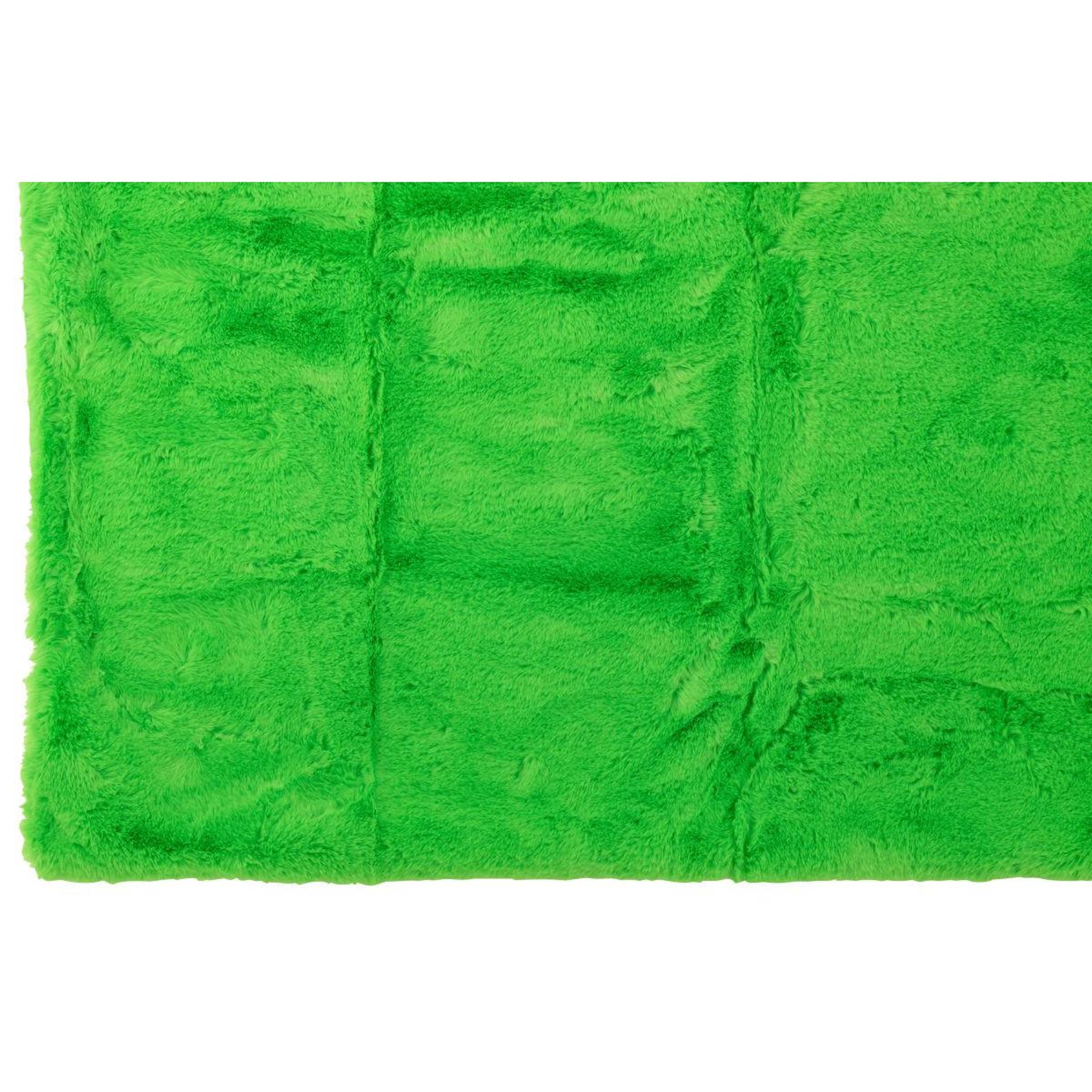 Voir la diapositive 4 : J-LINE Plaid imitation fourrure  cutie  130x180cm vert fluo