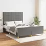 VIDAXL Cadre de lit avec tete de lit Gris fonce 140x200 cm Tissu