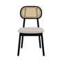 Voir la diapositive 3 : Rendez vous déco Lot de 2 chaises en bois noir, tissu beige et rotin synthétique-Maria
