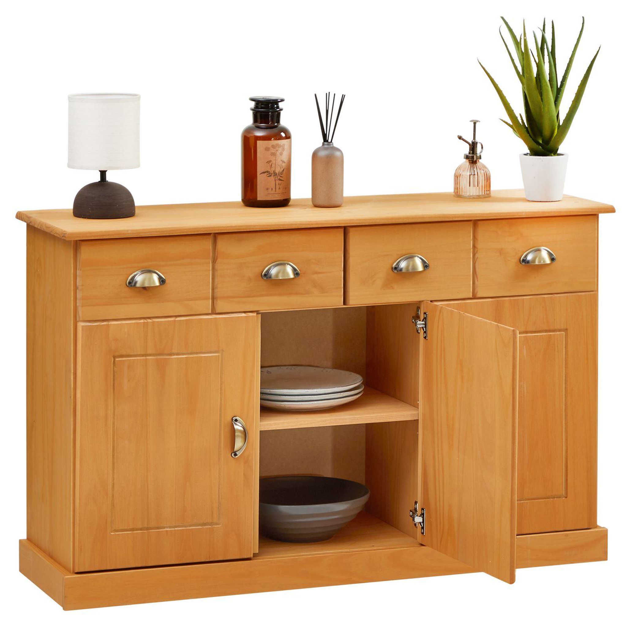 Voir la diapositive 5 : IDIMEX Buffet salon PARIS L116cm bois massif