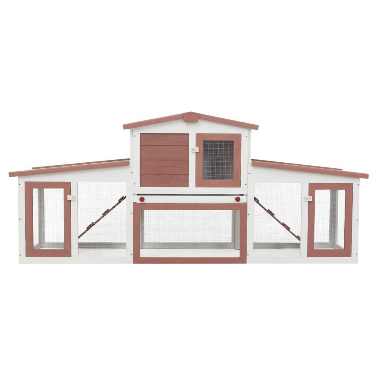 VIDAXL Clapier large d'exterieur Marron et blanc 204x45x85 cm Bois