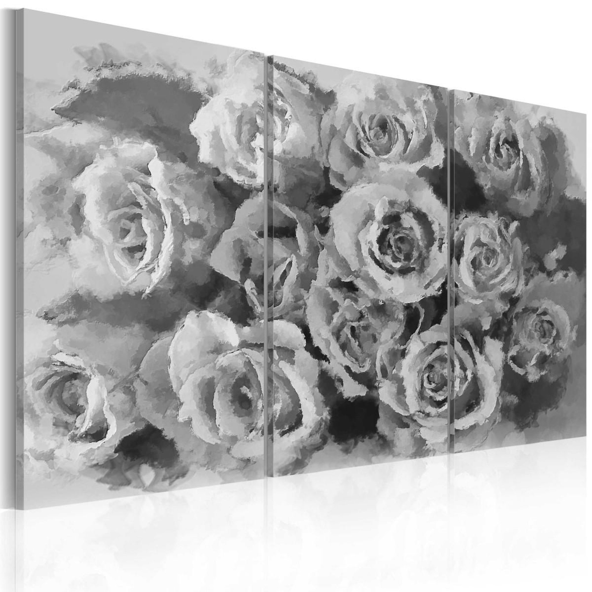 Paris Prix Tableau imprimé 3 panneaux  douze roses. Coloris disponibles : Multicolore