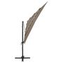 Voir la diapositive 3 : VIDAXL Parasol de jardin a 4 niveaux avec mat en aluminium taupe