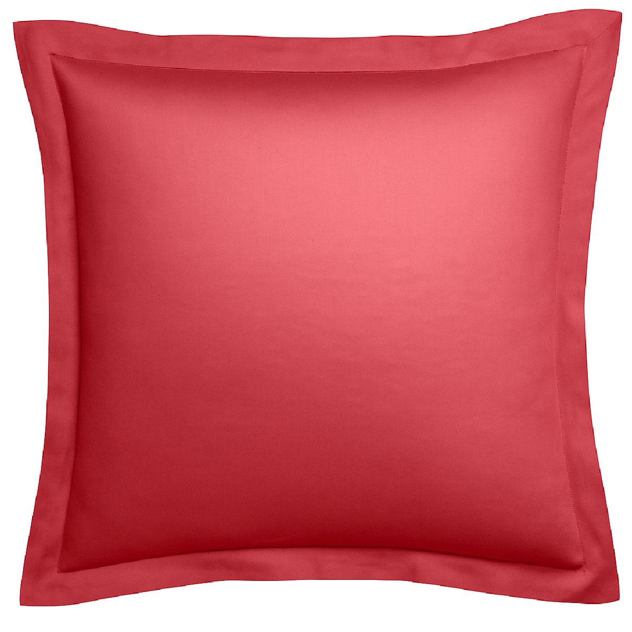 DODO Taie d'oreiller harmonie satin de coton coloris pastèque. Coloris disponibles : Rouge