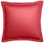 DODO Taie d'oreiller Harmonie Satin de coton coloris Pastèque. Coloris disponibles : Rouge