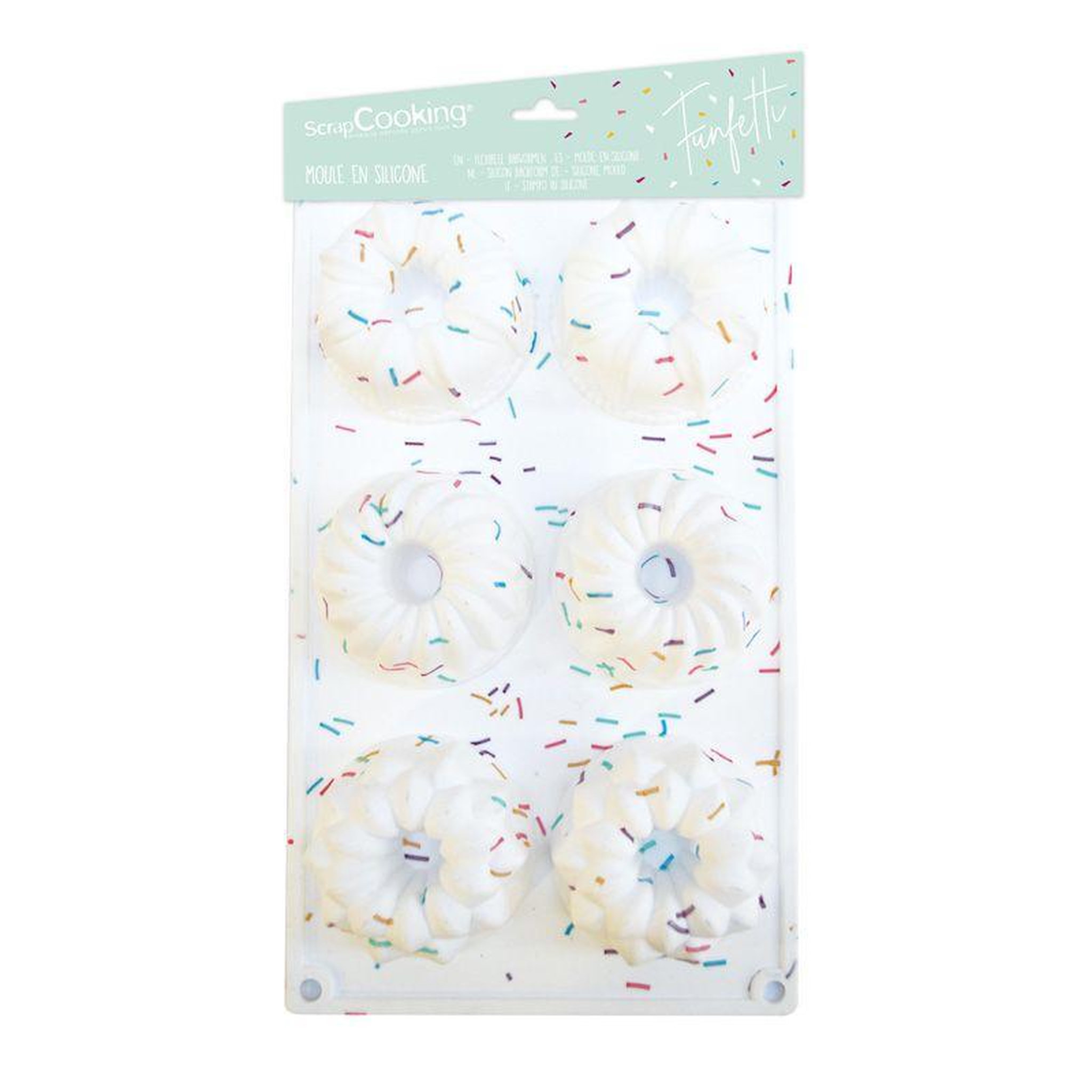 Voir la diapositive 2 : SCRAPCOOKING Moule silicone 6 kouglof - funfetti