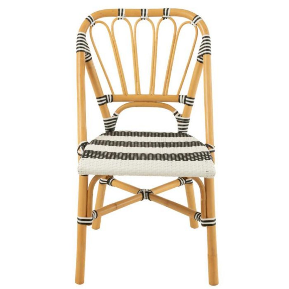 Paris Prix Chaise en Rotin  Danial  85cm Noir