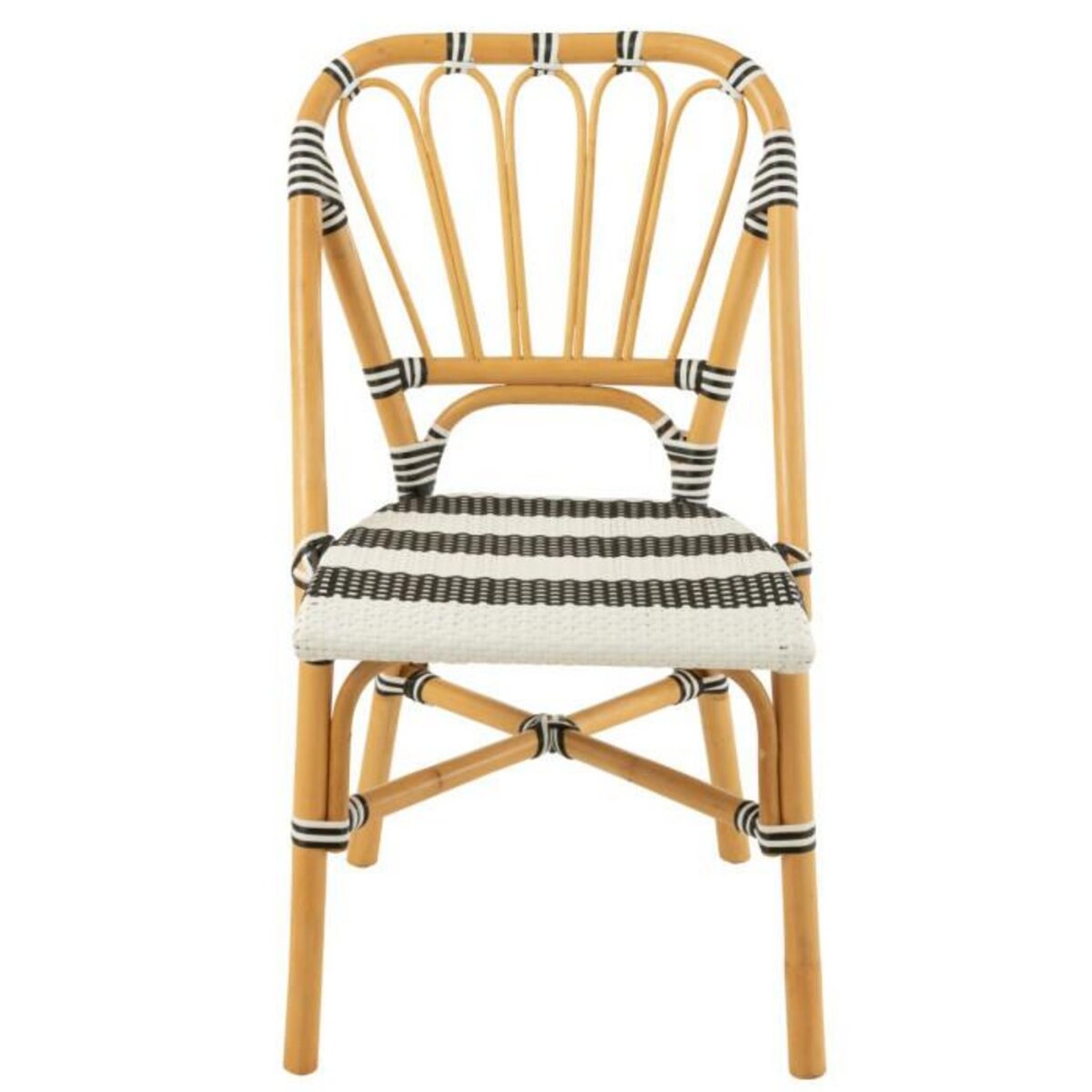 Paris Prix Chaise en Rotin  Danial  85cm Noir