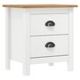 Voir la diapositive 1 : VIDAXL Table de chevet Hill Blanc 46x35x49,5 cm Bois de pin solide