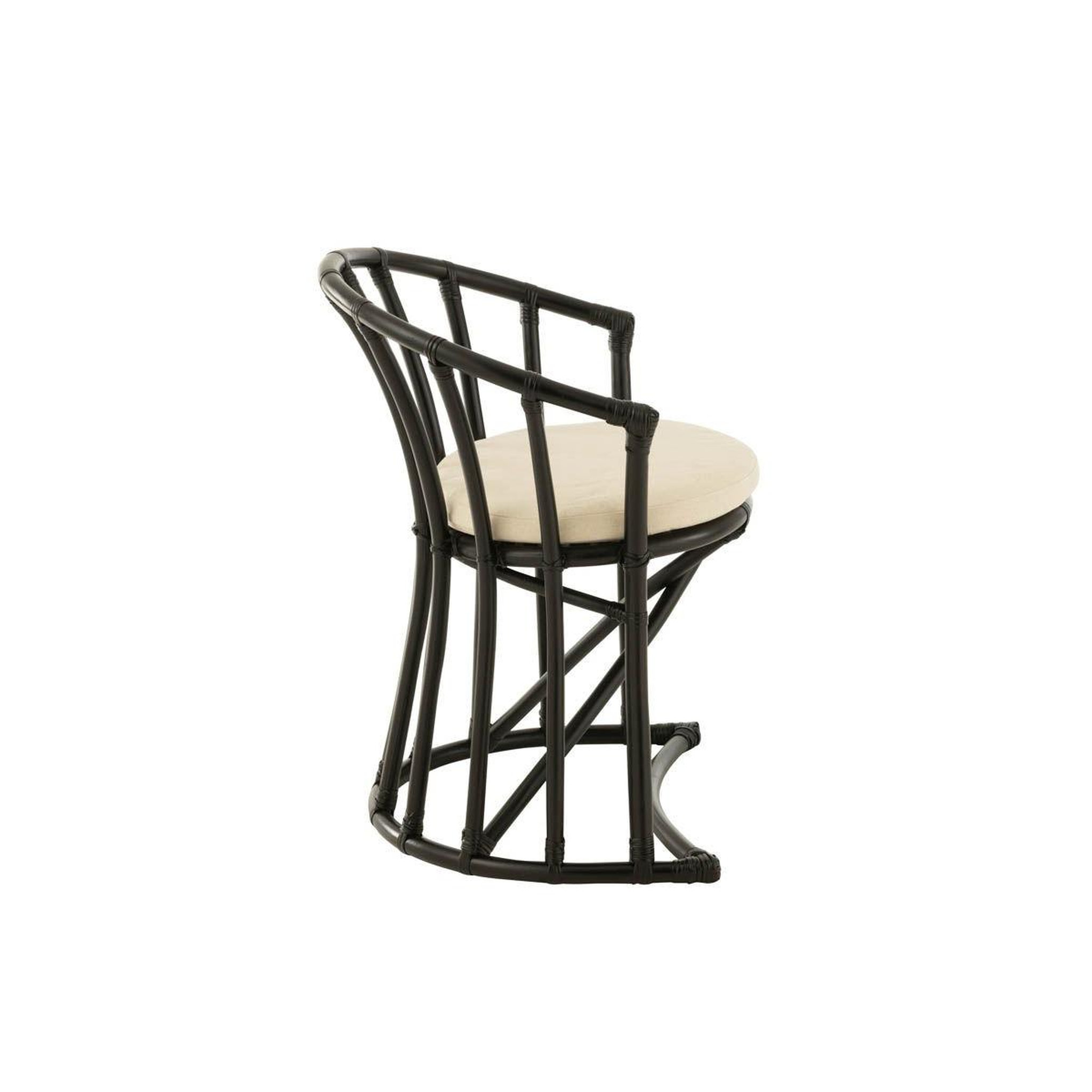Voir la diapositive 3 : J-LINE Chaise rotin & coussin  howard  70cm noir
