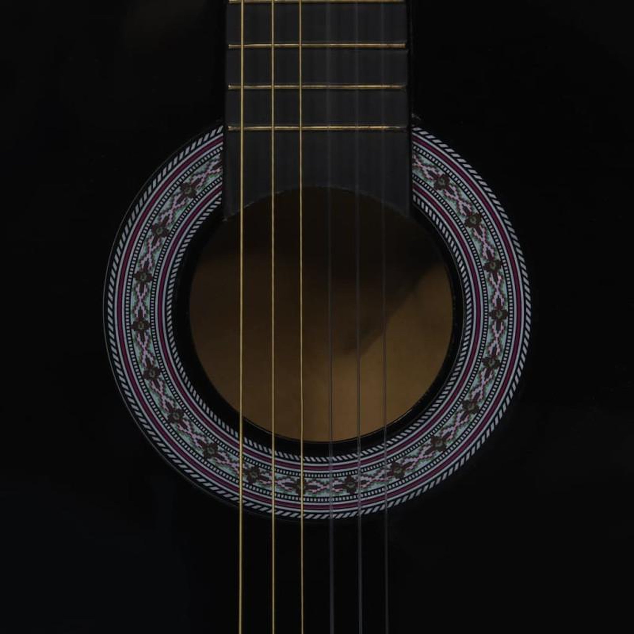 Voir la diapositive 5 : VIDAXL Guitare classique de débutants et enfants Noir 3 4 36