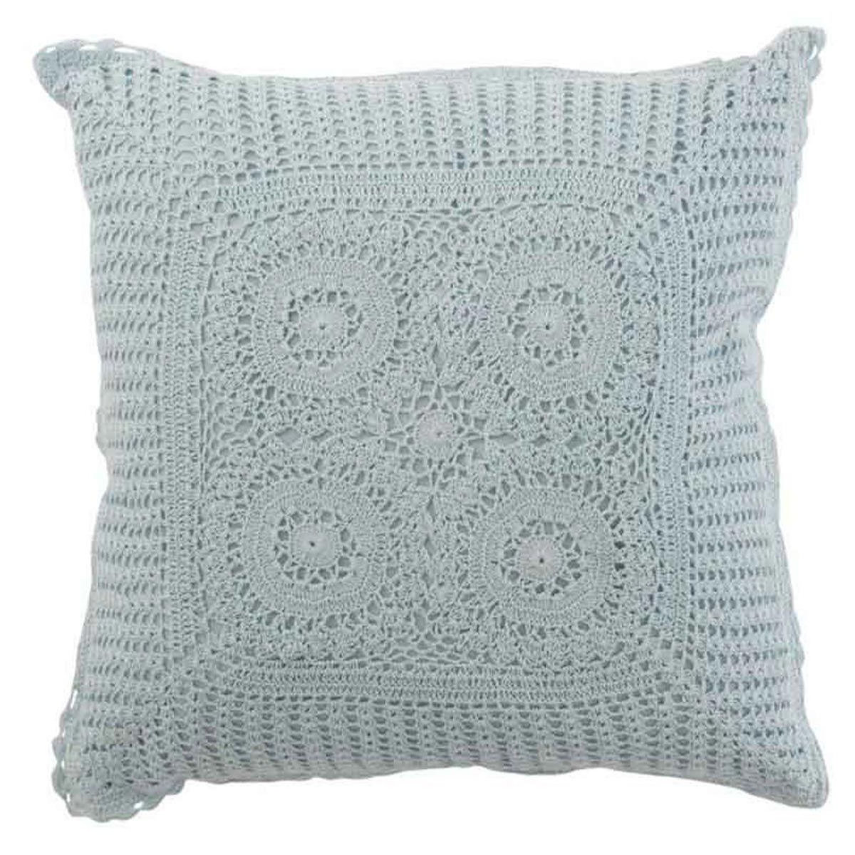 Paris Prix Coussin Déco  Dentelle  45x45cm Bleu