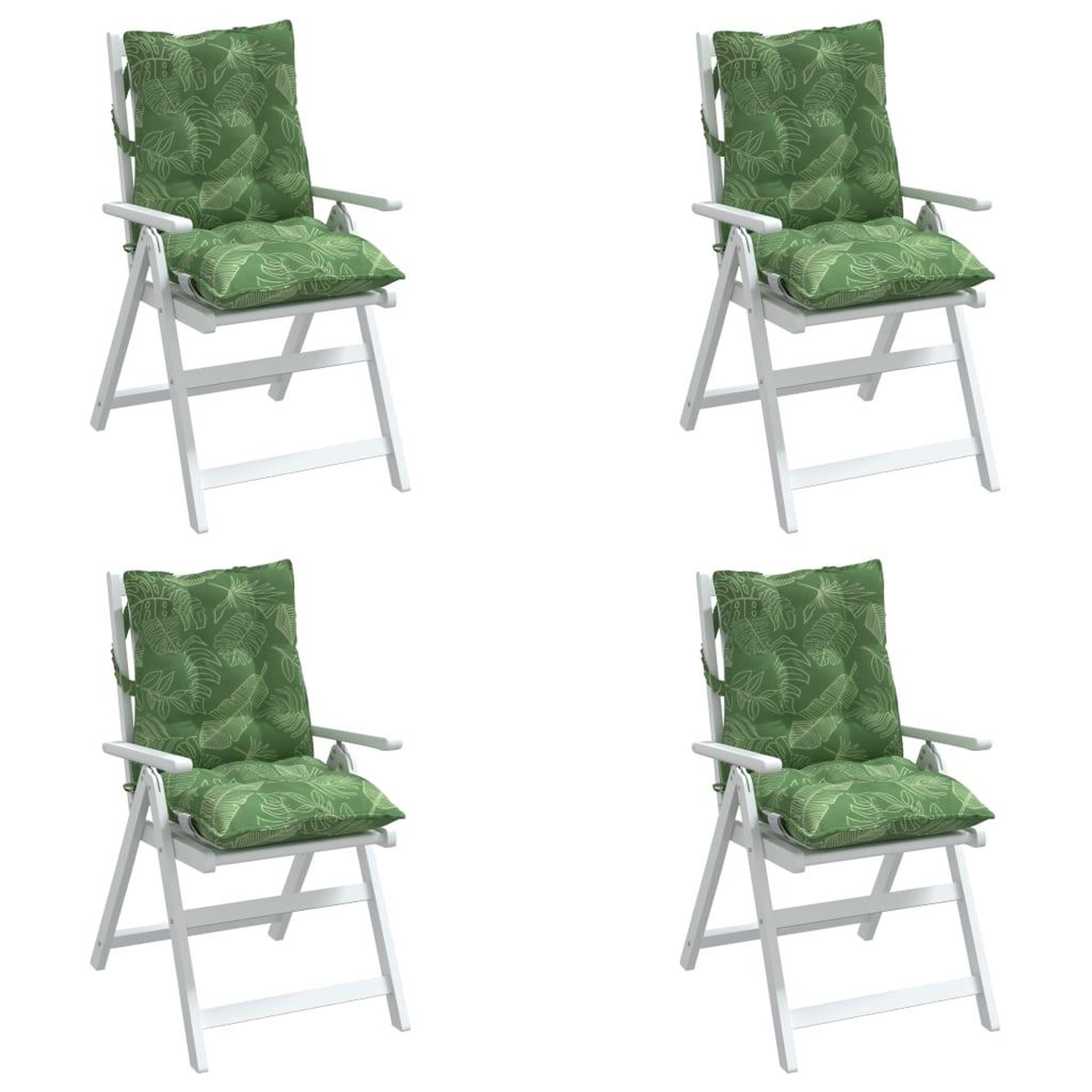 Voir la diapositive 4 : VIDAXL Coussins de chaise a dossier bas lot de 4 modele de feuille