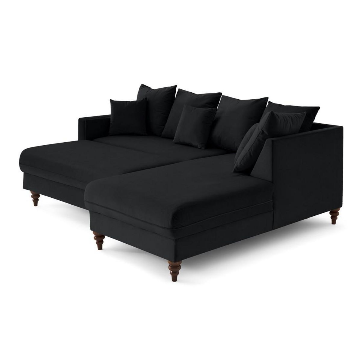 BEST MOBILIER Flamingo - canapé d'angle droit 4 places convertible en velours