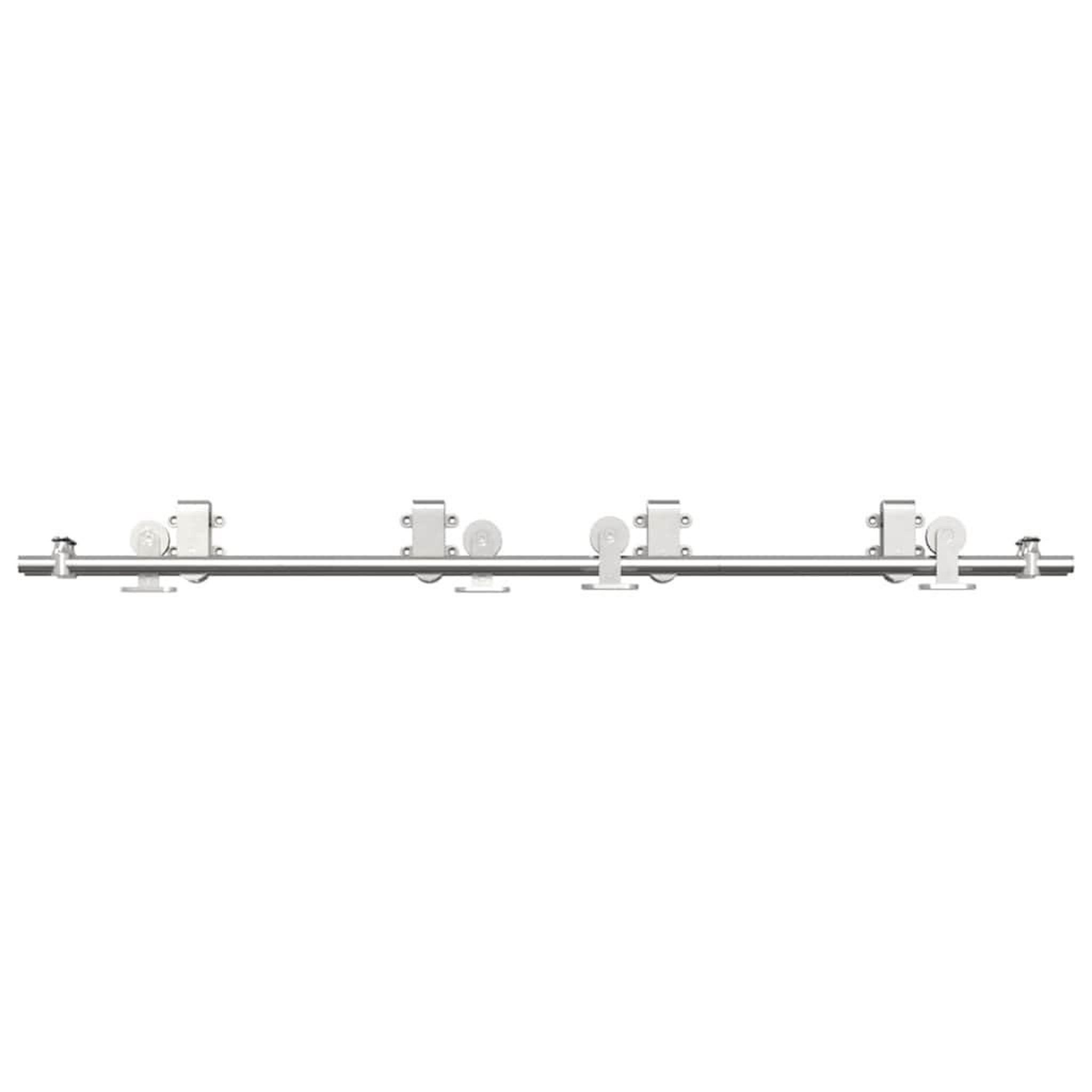 Voir la diapositive 5 : VIDAXL Kit fixation porte coulissante 183 cm Acier inoxydable Argente