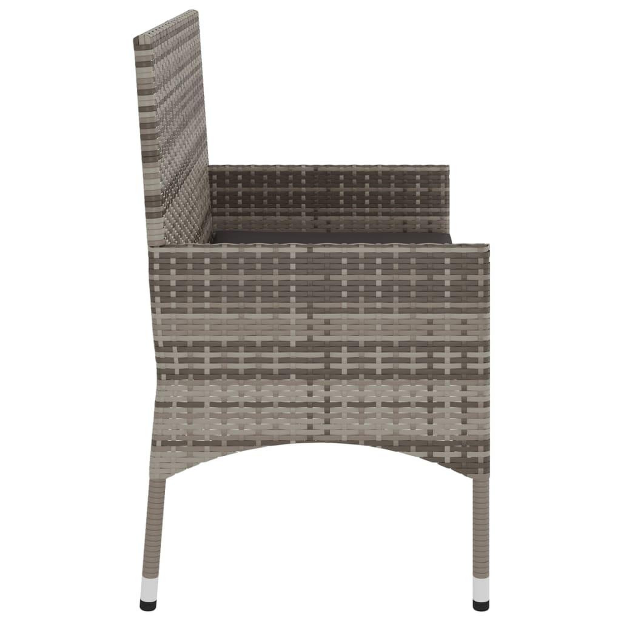 Voir la diapositive 5 : VIDAXL Banc de Jardin a 2 Places avec Coussins Gris Resine Tressee
