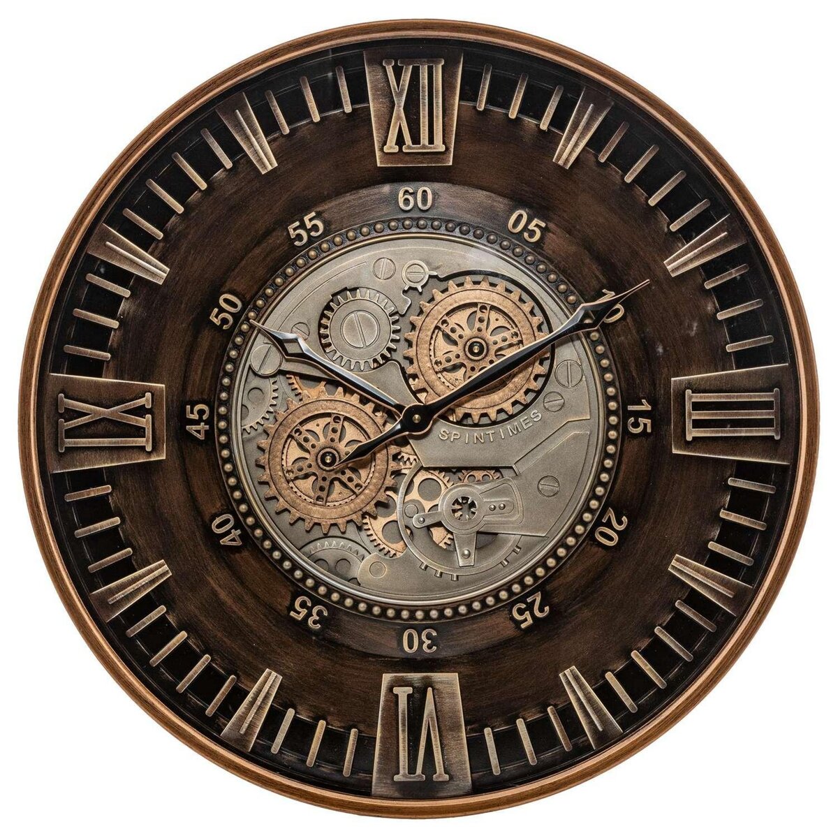 ATMOSPHERA Horloge avec mécanisme en métal - Diam 59 cm - Marron