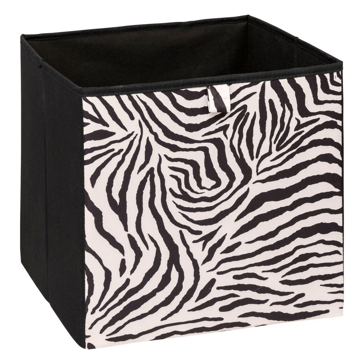 FIVE Lot de 6 boîtes de rangement ZEBRA - L. 31 x l. 31 x H. 31 cm - Noir
