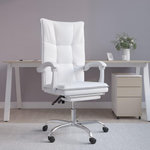 VIDAXL Fauteuil inclinable de bureau Blanc Similicuir