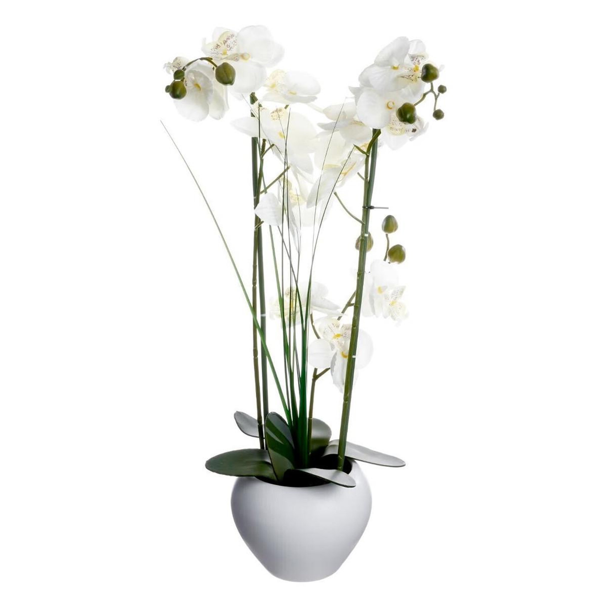 ATMOSPHERA Composition florale & vase  orchidée  53cm blanc