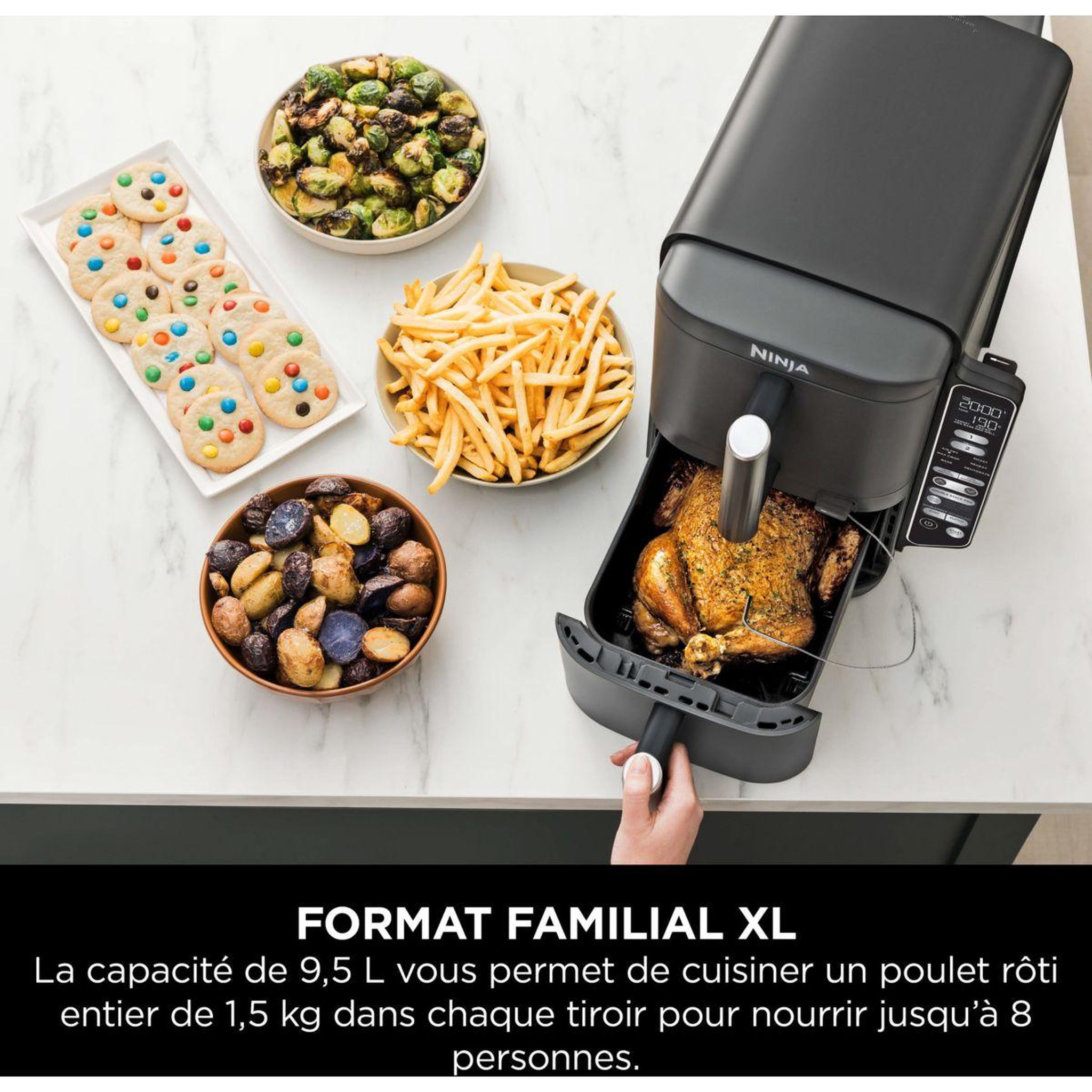 Voir la diapositive 4 : NINJA Friteuse sans huile Double Stack XL 9,5 L SL451EU