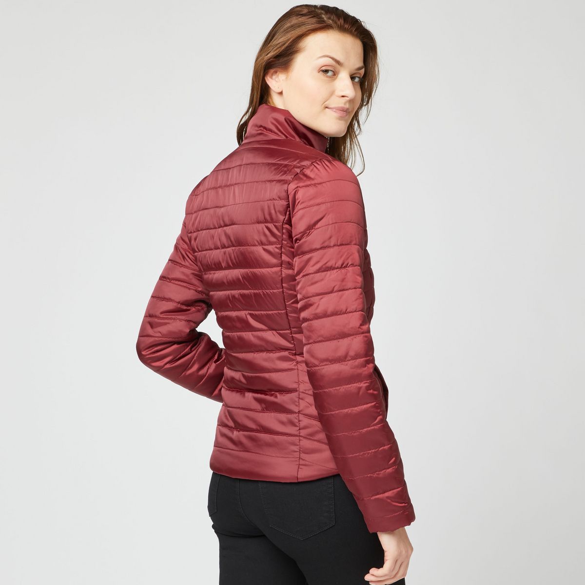 INEXTENSO Doudoune rouge bordeaux zippé femme