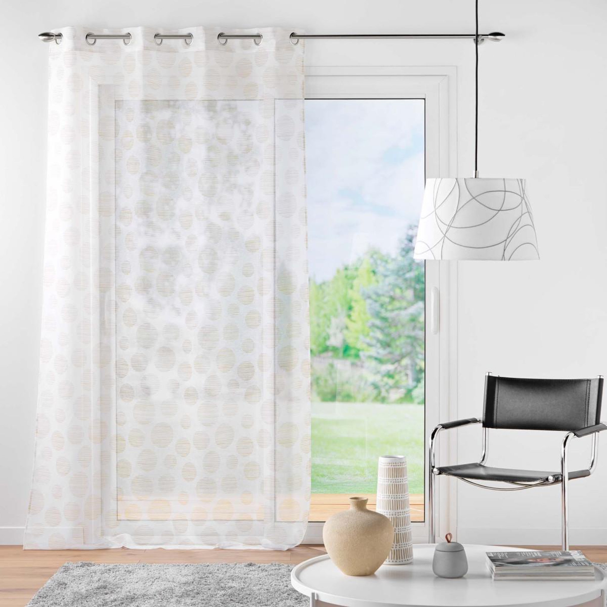 Voir la diapositive 5 : Douceur d'Intérieur Rideau voilage à œillets  lunile  137x280cm naturel