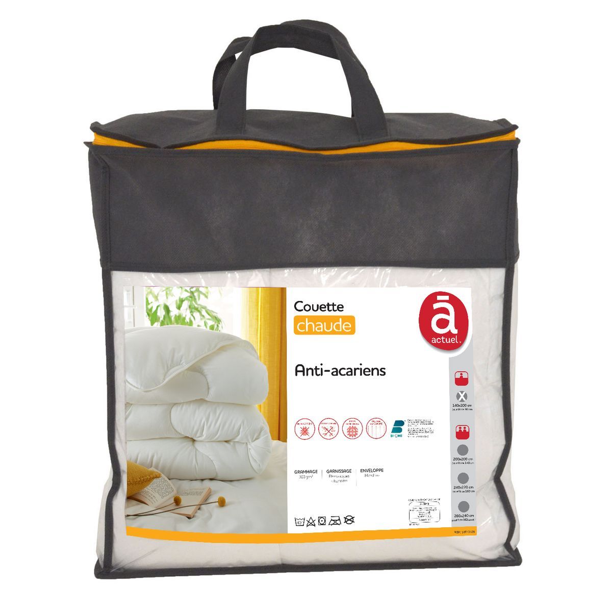 ACTUEL Couette chaude en microfibre anti-acariens 300 g/m2