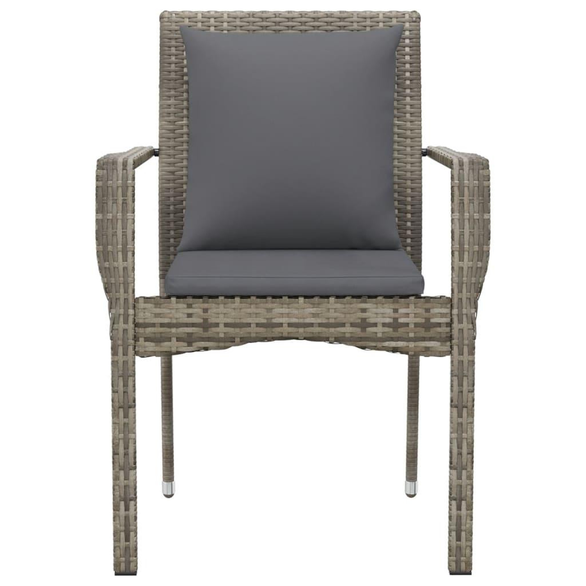 Voir la diapositive 5 : VIDAXL Chaises de jardin avec coussins lot de 4 Resine tressee Gris